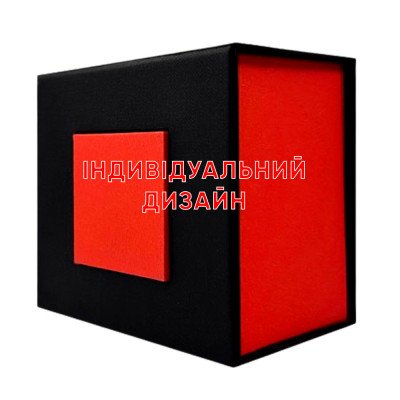 Подарочная картонная коробочка для часов черно-красная Индивидуальный дизайн