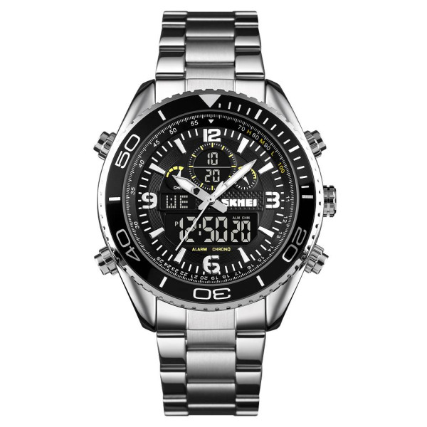 Чоловічий годинник Skmei 1600SIBK Silver-Black фото 1