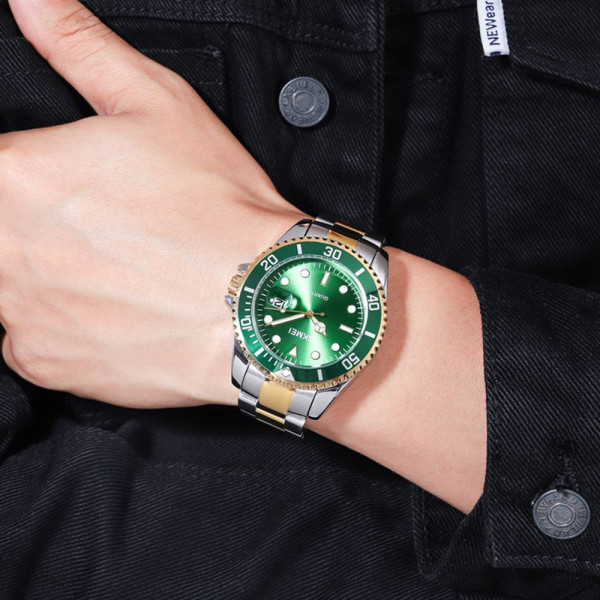 Мужские часы Skmei 1779TGDGN Silver-Gold-Green фото 4