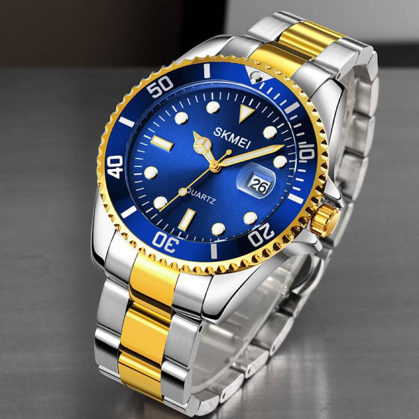 Мужские часы Skmei 1779TGDBU Silver-Gold-Blue фото 5