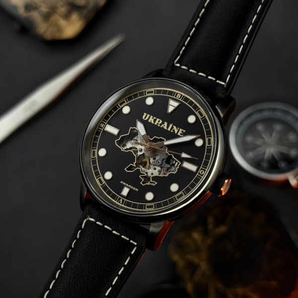 Мужские часы Awarder 044 Automatic Ukraine All Black фото 11