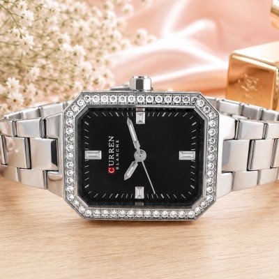 Женские часы Curren 9102 Silver-Black