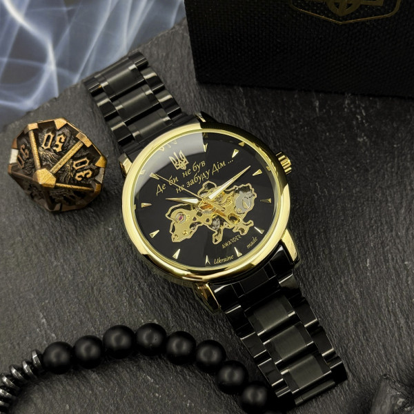 Чоловічий годинник Awarder 022-3D Black-Gold Automatics Steel Не Забуду Дім фото 8