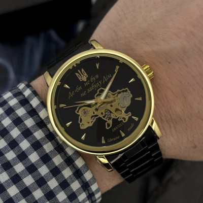 Мужские часы Awarder 022-3D Black-Gold Automatics Steel Не Забуду Дім