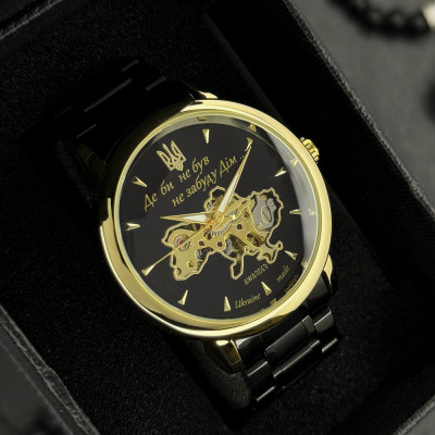 Мужские часы Awarder 022-3D Black-Gold Automatics Steel Не Забуду Дім