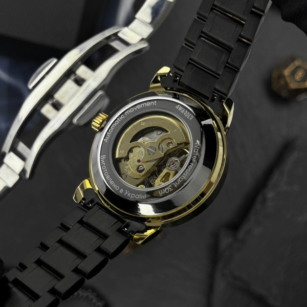 Чоловічий годинник Awarder 022-3D Black-Gold Automatics Steel Не Забуду Дім фото 9