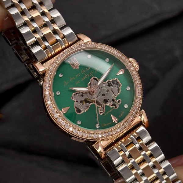 Жіночий годинник Awarder 047 Silver-Gold-Green фото 6