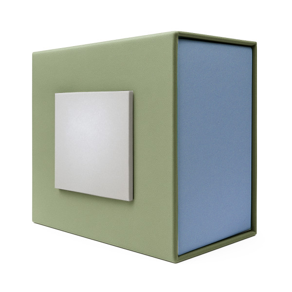 Подарункова картонна коробочка для годинника зелено-блакитна фото 1