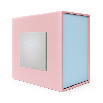 Подарункова картонна коробочка для годинника рожево-блакитна