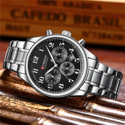 Curren 8466 Silver-Black