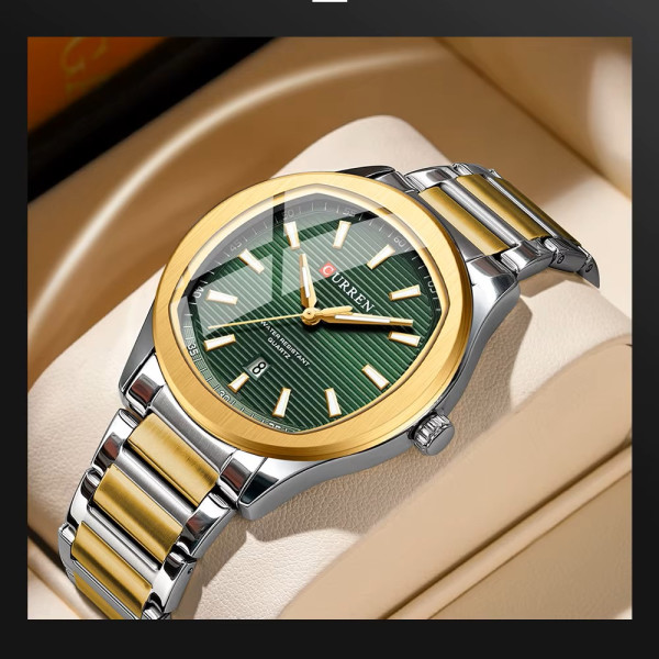 Curren 8474 Silver-Gold-Green фото 5