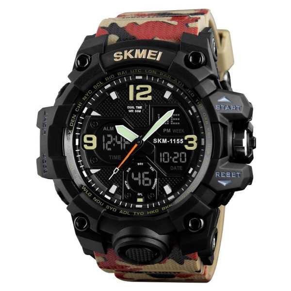 Мужские часы Skmei 1155BCMRD Black-Camo Red фото 1