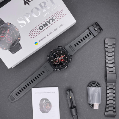 Розумний годинник Modfit Onyx Black Steel + ремінець в подарунок