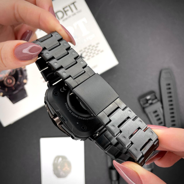 Розумний годинник Modfit Onyx Black Steel + ремінець в подарунок фото 9