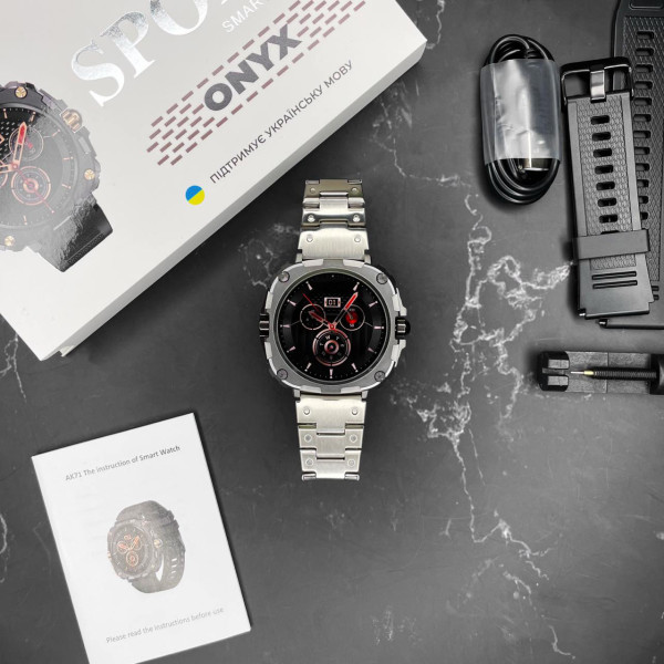 Розумний годинник Modfit Onyx Silver Steel + ремінець в подарунок фото 4