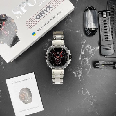 Розумний годинник Modfit Onyx Silver Steel + ремінець в подарунок