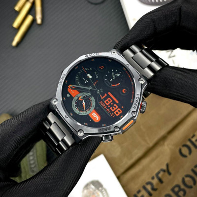 Розумний годинник Modfit Titan-X Black Steel + ремінець в подарунок