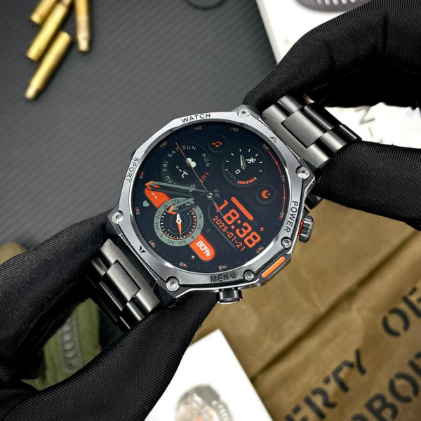 Розумний годинник Modfit Titan-X Black Steel + ремінець в подарунок фото 5