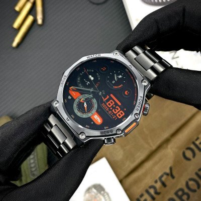 Розумний годинник Modfit Titan-X Black Steel + ремінець в подарунок