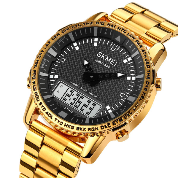 Мужские часы Skmei 1898GDWT Gold-White фото 3