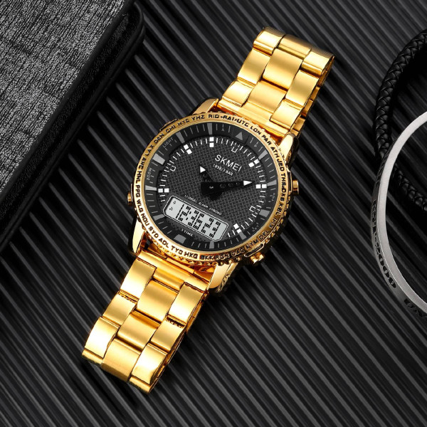 Мужские часы Skmei 1898GDWT Gold-White фото 5