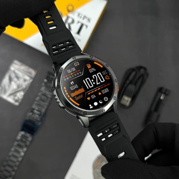 Умные смарт часы Modfit Pathfinder GPS Compass Black Steel + Ремешок в подарок фото 5