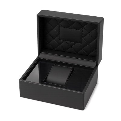 Коробочка для годинника 1019 чорна шкіряна