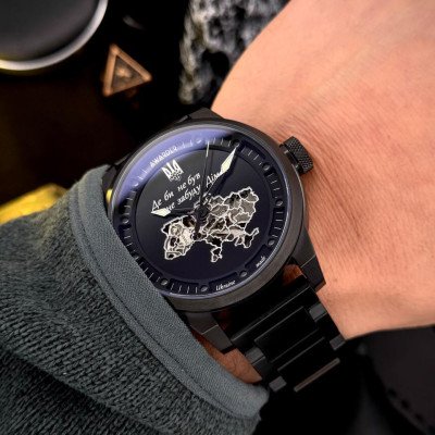 Чоловічий годинник Awarder 058 Де би не був Black-White Steel