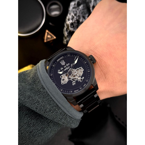 Мужские часы Awarder 058 Де би не був Black-White Steel фото 11