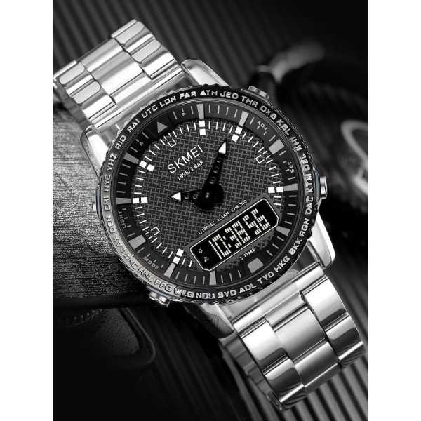 Мужские часы Skmei 1898SIBK Silver-Black фото 4