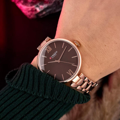 Curren 9017 Rose Gold-Red