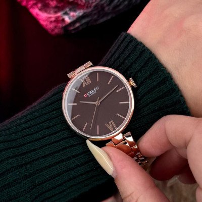 Curren 9017 Rose Gold-Red