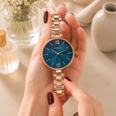 Жіночий годинник Curren 9017 Rose Gold-Blue