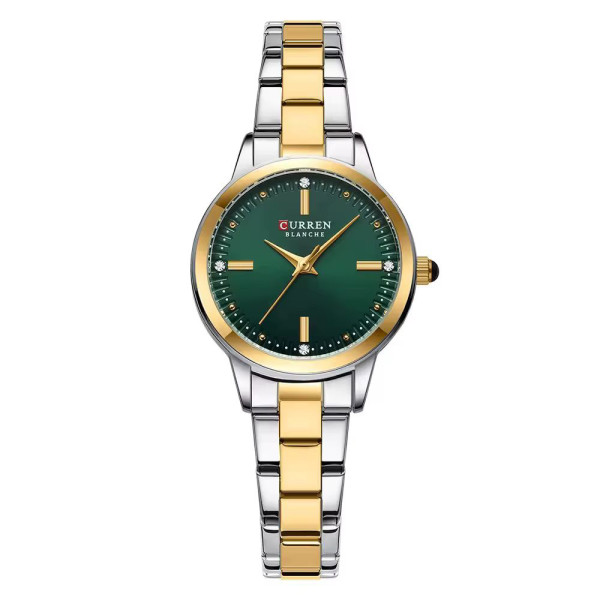 Женские часы Сurren 9094 Gold-Silver-Green фото 1