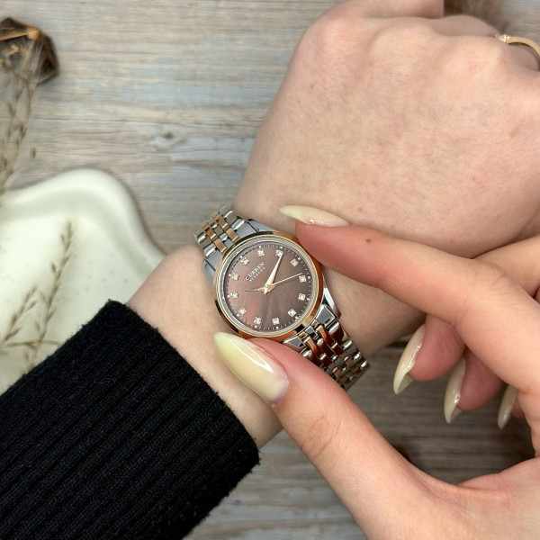 Женские часы Сurren 9111 Silver-Gold-Brown фото 6