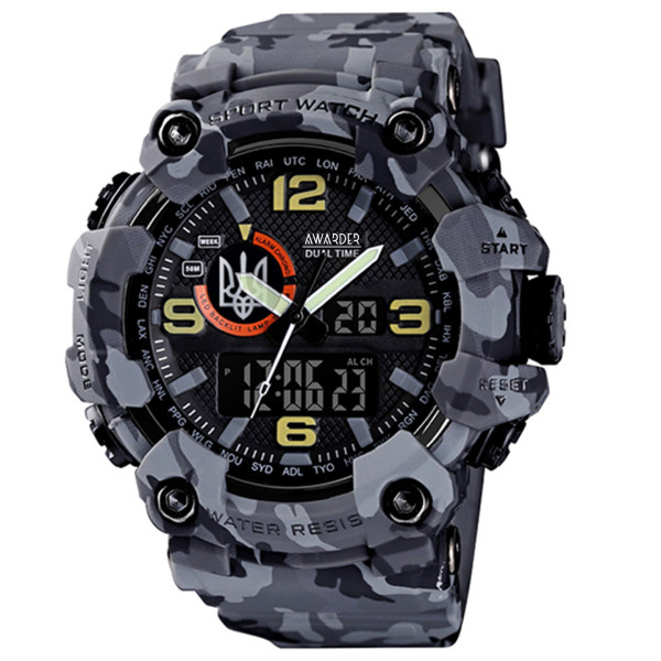 Awarder 002 Тризуб срібло Сірий камуфляж + Коробка. фото 1