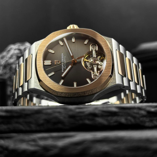 Чоловічий годинник Pagani Design PD-YS025 Silver-Gold-Brown фото 3