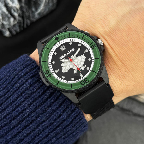 Наручные часы Awarder 031 Ukraine Black-Green фото 3