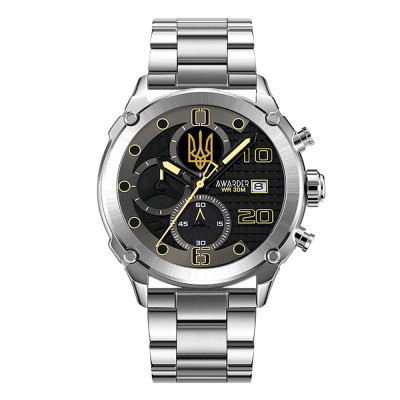 Awarder 016 Тризуб золото Silver-Black Steel