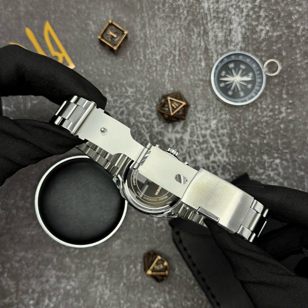 Чоловічий годинник Awarder 016 Тризуб золото Silver-Black Steel фото 8