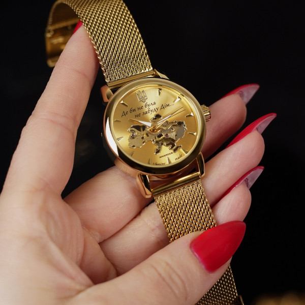 Жіночий годинник Awarder 028-3D All Gold Де би не була фото 6