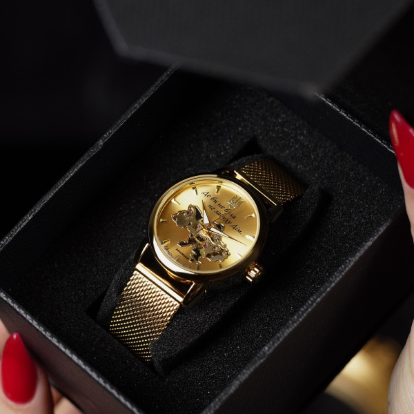 Жіночий годинник Awarder 028-3D All Gold Де би не була фото 4