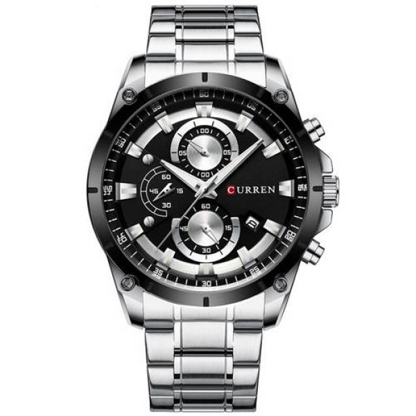 Чоловічий годинник Curren 8360 Silver-Black фото 1