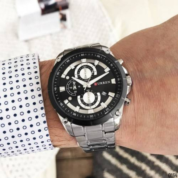 Чоловічий годинник Curren 8360 Silver-Black фото 8
