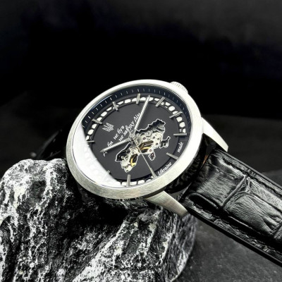 Awarder 043-1 Де би не був Silver-Black Leather Miyota