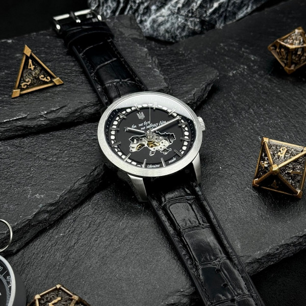 Чоловічий годинник Awarder 043-1 Де би не був Silver-Black Leather Miyota фото 5