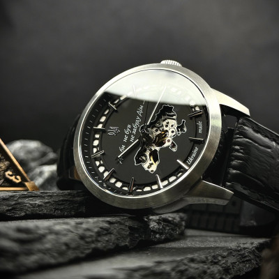 Awarder 043-1 Де би не був Silver-Black Leather Miyota