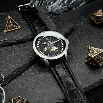 Awarder 043-1 Де би не був Silver-Black Leather Miyota