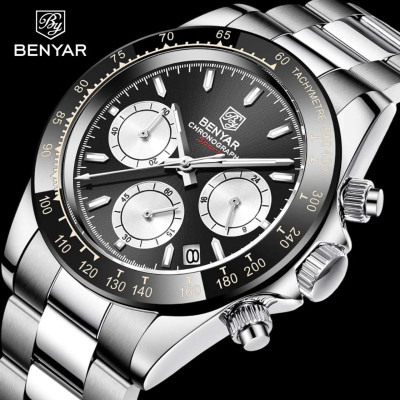 Мужские часы Benyar BY-5169 Silver-Black-White