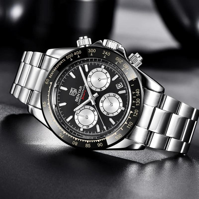 Мужские часы Benyar BY-5169 Silver-Black-White